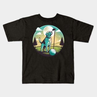 Golfer dog Kids T-Shirt
